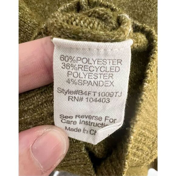 Blu Pepper Green Cropped Crewneck Sweater With Checkered Sleeves - Picture 4 of 4